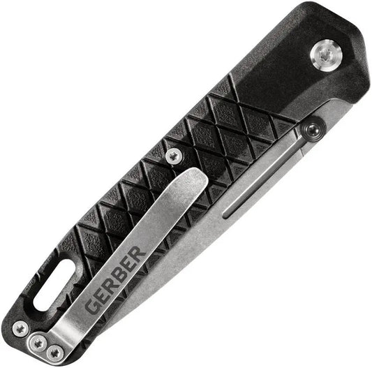 Gerber Zilch Folding Knife For EDC Enthusiasts With Stonewash 7Cr17MoV Blade And Black Glass Filled Nylon Handle by Gerber