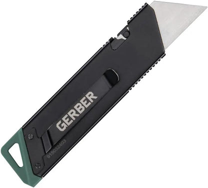 Gerber EAB Slim Exchangeable Blade Utility Knife for DIYers With Slide Lock Black Handle Pocket Clip by Gerber