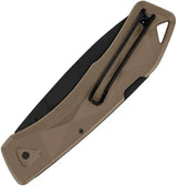 Gerber LST Ultra Lockback Folding Knife 420HC Drop Point Blade Coyote Brown GFN Handle For EDC by Gerber