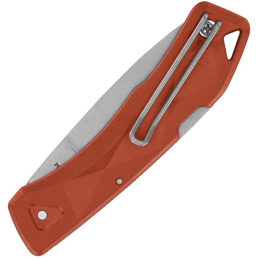 Gerber LST Ultra Lockback Knife Orange GFN Handle Stonewashed 420HC Drop Point Blade EDC Outdoorsmen by Gerber