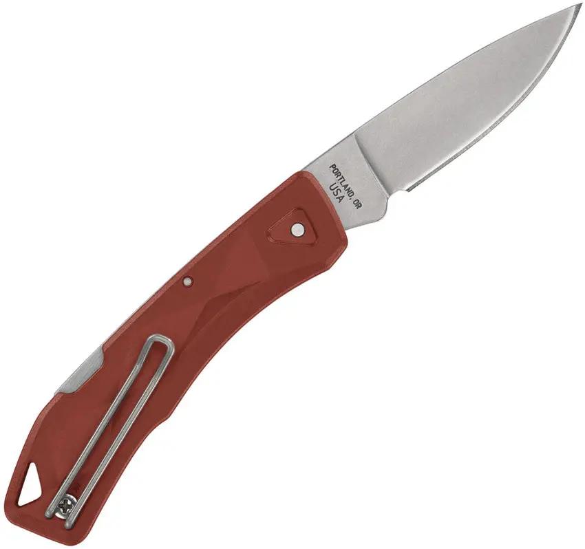 Gerber LST Ultra Lockback Knife 2.88in Blade 3.88in Closed Red GFN Handle EDC 420HC Drop Point by Gerber