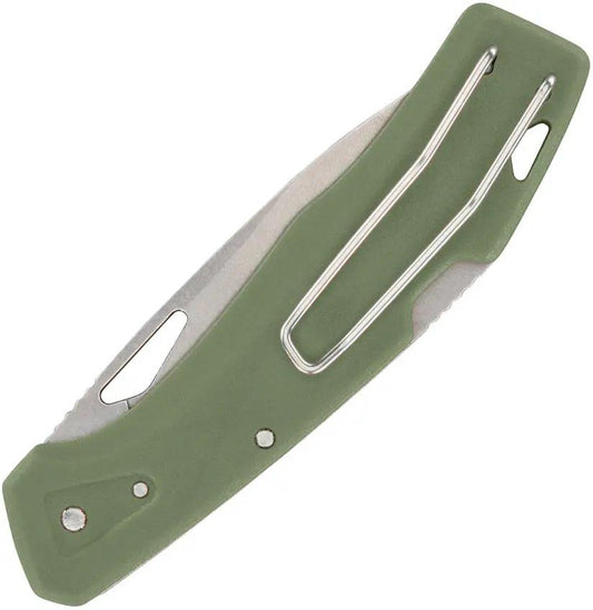 Gerber LST Lockback Knife Green Durable EDC Pocket Knife With 2.75in Stonewash 440A Blade by Gerber