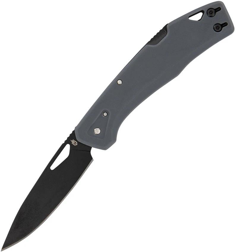 Gerber LST Lockback Knife Gray GFN Handle Two Point Seven Five Inch Black Oxide Blade For Everyday Carry by Gerber