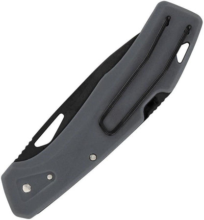 Gerber LST Lockback Knife Gray GFN Handle Two Point Seven Five Inch Black Oxide Blade For Everyday Carry by Gerber
