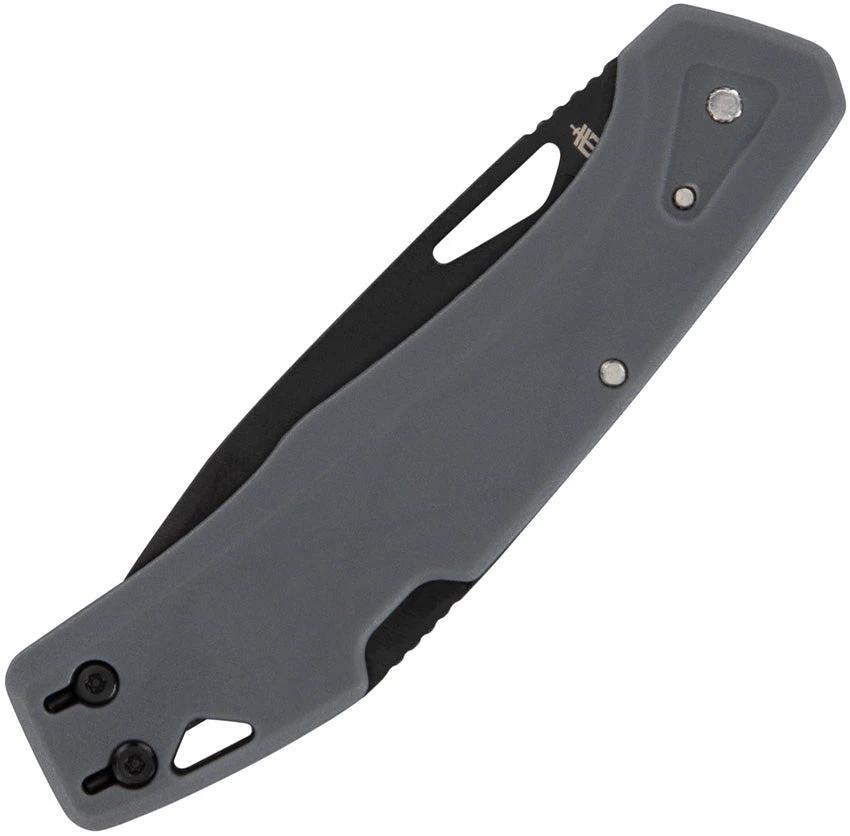 Gerber LST Lockback Knife Gray GFN Handle Two Point Seven Five Inch Black Oxide Blade For Everyday Carry by Gerber