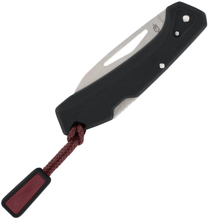 Gerber LST Mini Lockback Knife Black GFN Handle 2.75in Closed 1.75in Stonewash Wharncliffe Blade For EDC Enthusiasts by Gerber