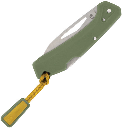 Gerber LST Mini Lockback Knife 2.75in Closed 1.75in Stonewash 440A Wharncliffe Green Handle For EDC Enthusiasts by Gerber