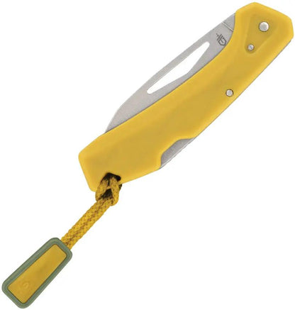 Gerber LST Mini Lockback Knife With Wharncliffe Blade Compact EDC Tool Yellow GFN Handle by Gerber