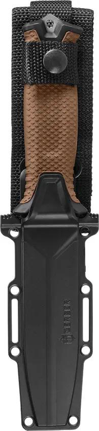 Gerber StrongArm MagnaCut 5in Fixed Blade Knife with Stonewash Tang GFN Handle MOLLE Sheath for Outdoor Enthusiasts by Gerber