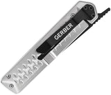 Gerber Ayako Framelock Folding Knife 3.5 Inch Black Oxide Tanto Blade Rugged Silver Aluminum Handle EDC by Gerber