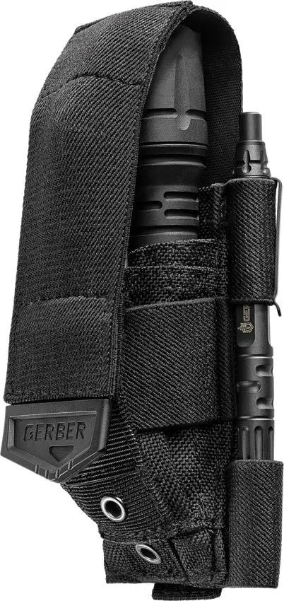 Gerber Custom Fit Dual Sheath for Two Tools and Pen MOLLE Compatible Black Two Position Belt Carry Pen Holder EDC Ready by Gerber