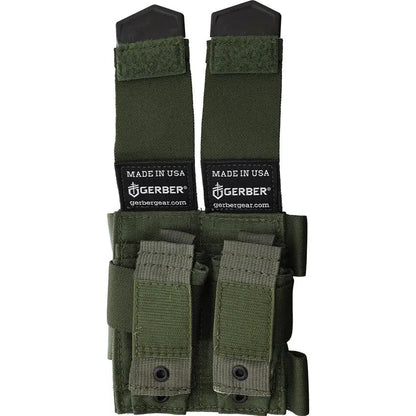 Gerber Custom Fit Quad Sheath Green Holds Four Items Plus Pen MOLLE Compatible Two Position Belt Carry For Outdoorsmen by Gerber