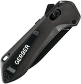 Gerber Highbrow Assisted Opening Compact Knife For EDC Black 2.75in Partially Serrated Blade by Gerber