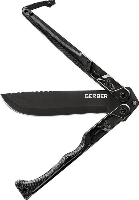 Gerber Doubledown Machete Black 420HC Blade With Dual Handling Positions And MOLLE Sheath For Outdoor Enthusiasts by Gerber
