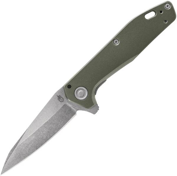 Gerber Fastball Linerlock EDC Premium Knife With CPM S30V Wharncliffe Blade 4.13in Closed Green Aluminum Handle by Gerber