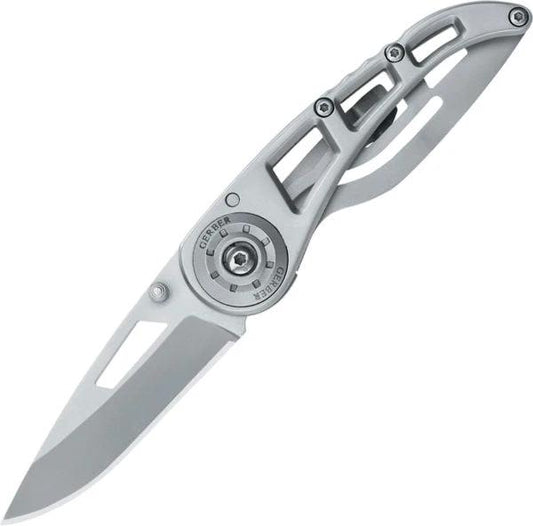 Gerber Ripstop I Folding Knife For Everyday Carry 3 And 3 Eighths Inch Closed Framelock 440A Bead Blast Finish by Gerber