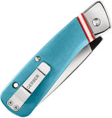 Gerber Straightlace Slip Joint Knife Blue Aluminum Handle 3In 7Cr17MoV Sheepsfoot Blade Pocket Clip For EDC by Gerber
