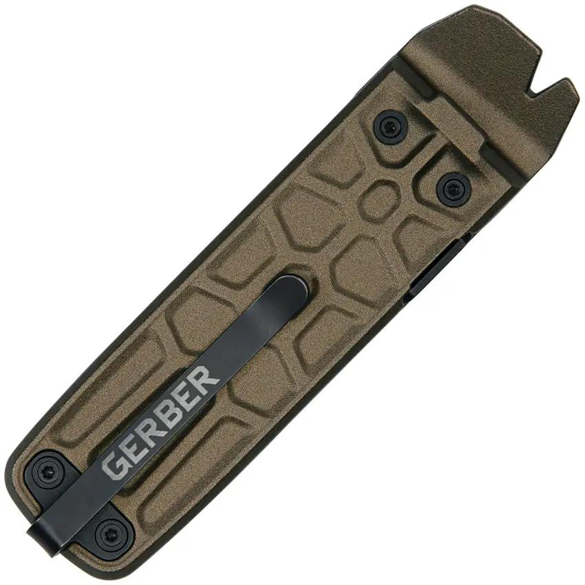 Gerber Lockdown Slim Multi Tool Bronze Aluminum Handle All In One Compact With Framelock Blade For Outdoor Enthusiasts by Gerber