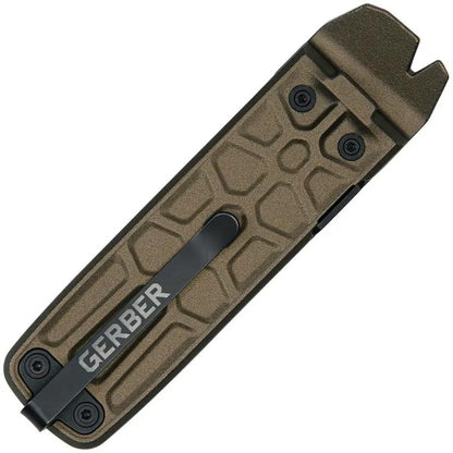 Gerber Lockdown Slim Multi Tool Bronze Aluminum Handle All In One Compact With Framelock Blade For Outdoor Enthusiasts by Gerber