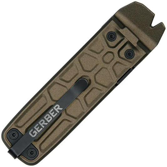 Gerber Lockdown Slim Multi Tool Bronze Aluminum Handle All In One Compact With Framelock Blade For Outdoor Enthusiasts by Gerber