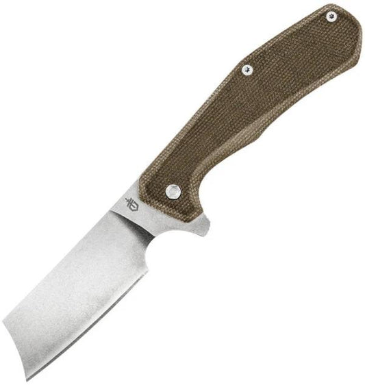 Gerber Asada Framelock Knife Olive Micarta Handle 3.25in Stonewash 7Cr17MoV EDC by Gerber