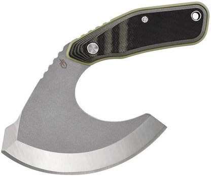 Gerber Downwind Ulu Green Outdoor Knife Full Tang 6.5 Inch Stonewash Blade G10 Handle For Bushcraft Enthusiasts by Gerber