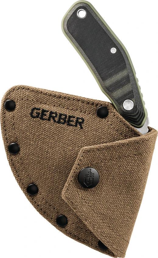Gerber Downwind Ulu Green Outdoor Knife Full Tang 6.5 Inch Stonewash Blade G10 Handle For Bushcraft Enthusiasts by Gerber