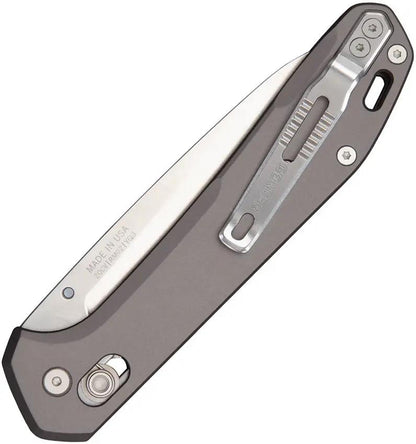 Gerber Savvy Pivot Lock Knife Gray Aluminum CPM 20CV Wharncliffe Blade For EDC Professionals by Gerber