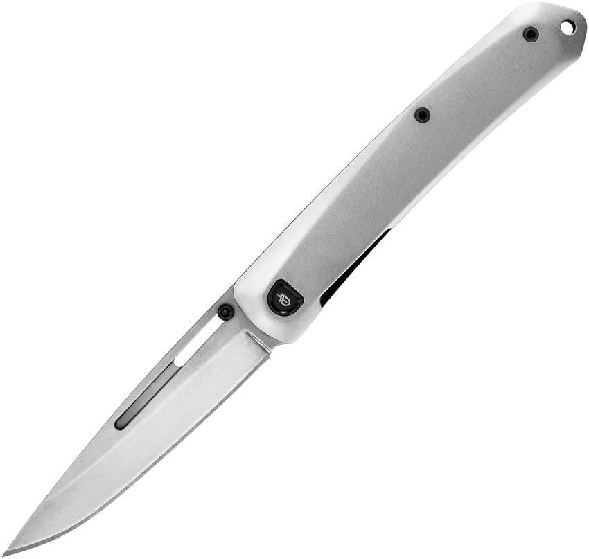 Gerber Affinity Framelock Gray EDC Knife With 3.5in Satin Blade And Lightweight Aluminum Handle by Gerber