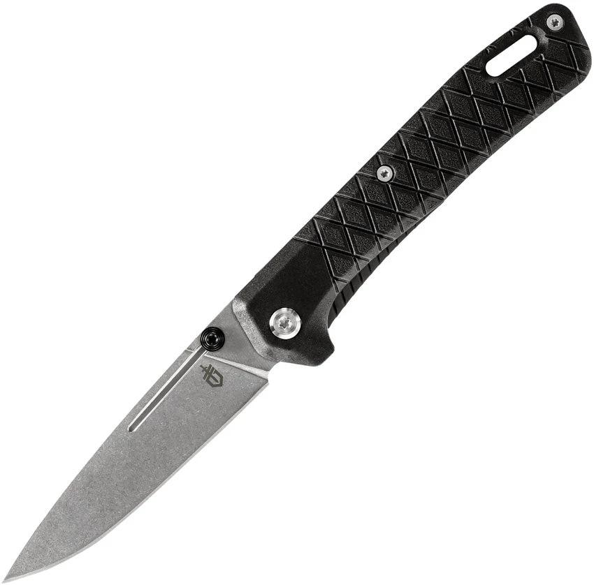 Gerber Zilch Linerlock Folding Knife Black 4 Inch Closed 3 Inch Stonewash Blade EDC Ready by Gerber
