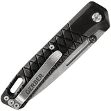Gerber Zilch Linerlock Folding Knife Black 4 Inch Closed 3 Inch Stonewash Blade EDC Ready by Gerber
