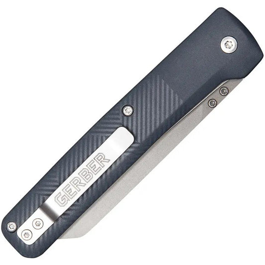 Gerber Pledge Clip Linerlock Knife Bead Blast 7Cr17MoV Blade Blue Gray Handle EDC Durable by Gerber