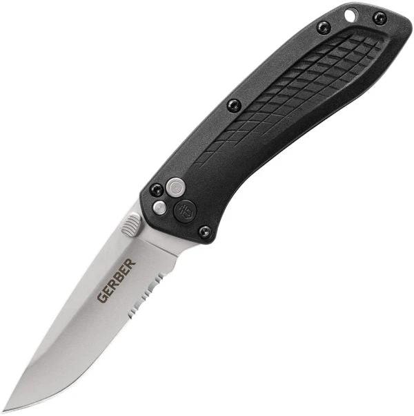 Gerber US Assisted Button Lock Knife For EDC Enthusiasts With Plunge Lock Safety Bead Blast Blade by Gerber