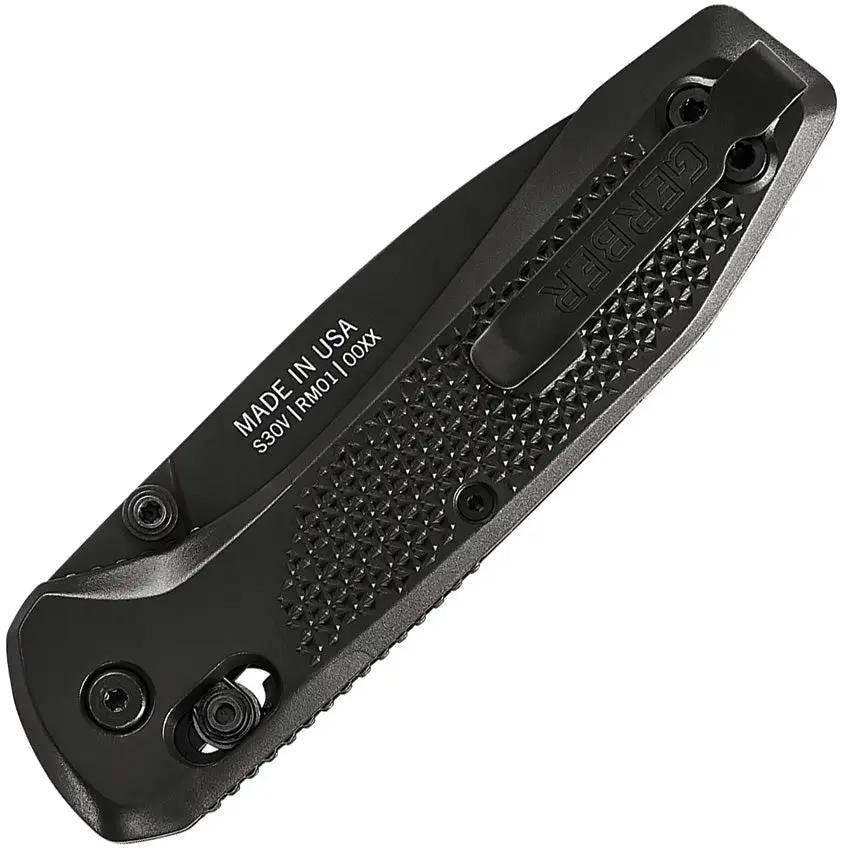 Gerber Sedulo Pivot Lock Knife Black S30V Blade 3.63in with Textured ABS Handle Pocket Clip for EDC Enthusiasts by Gerber