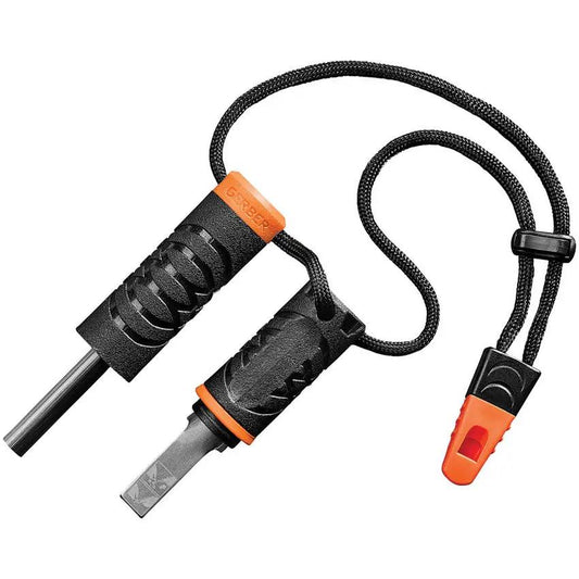 Gerber Firestarter 31 003114 Survival Tool With Ferro Rod Water Resistant Tinder Storage 100 dB Whistle by Gerber