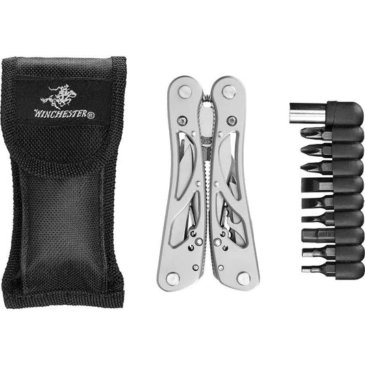 Winchester Winframe Multi Tool - Compact 6.5 Inch Aluminum Handle Pliers With Bit Set And Tools by Winchester