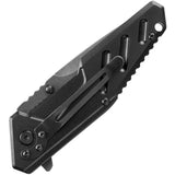 Winchester FMJ Linerlock Knife - 3.25 Inch Black Stonewash 7Cr17MoV Blade With Aluminum Handle by Winchester