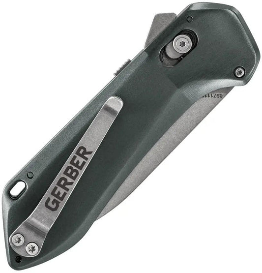 Gerber Highbrow Compact Assisted Opening Knife With 2.75in Stonewash Blade Gray Anodized Aluminum Handle EDC by Gerber