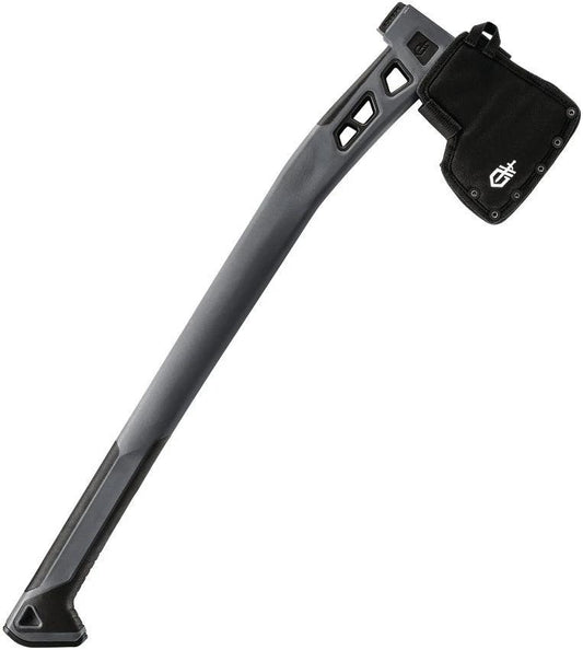 Gerber Bushcraft Axe Gray With Hammer End Overstrike Guard And Integrated Gear Storage For Outdoor Enthusiasts by Gerber
