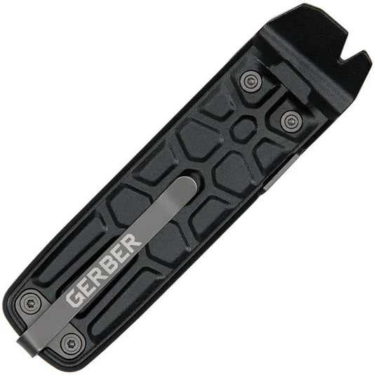 Gerber Lockdown Pry Slim Black Multitool For EDC Enthusiasts Framelock With Scissors And Bottle Opener by Gerber