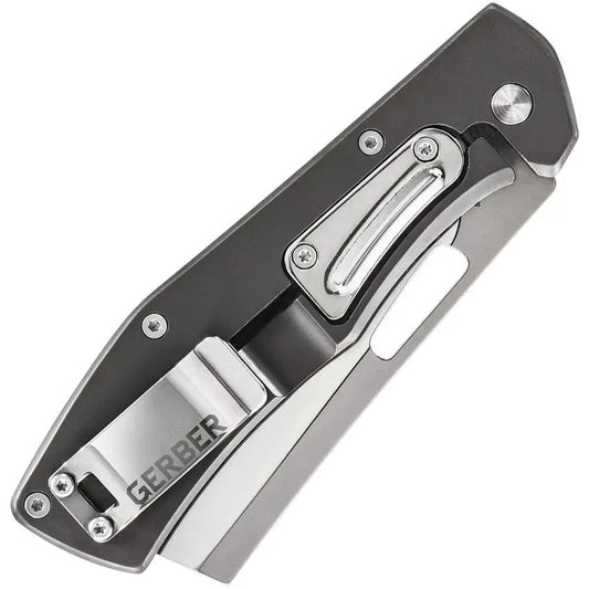 Gerber Flatiron Framelock Blue Knife With D2 Cleaver Blade 3.5in Satin Finish For EDC Enthusiasts by Gerber