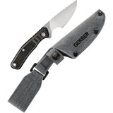 Gerber Downwind Caper Rugged Fixed Blade Knife 3.25in Drop Point 7Cr17MoV Full Tang Black Green G10 Outdoor Enthusiasts by Gerber