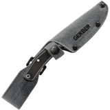 Gerber Downwind Caper Rugged Fixed Blade Knife 3.25in Drop Point 7Cr17MoV Full Tang Black Green G10 Outdoor Enthusiasts by Gerber