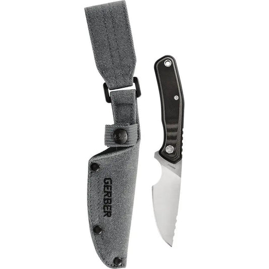 Gerber Downwind Caper Black Fixed Blade Knife For EDC Outdoors Rugged 7Cr17MoV 7.25in by Gerber