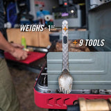 Gerber Devour TI MultiFork Titanium Camping Tool For Outdoor Enthusiasts With Belt Cutter Can Opener Bottle Opener by Gerber