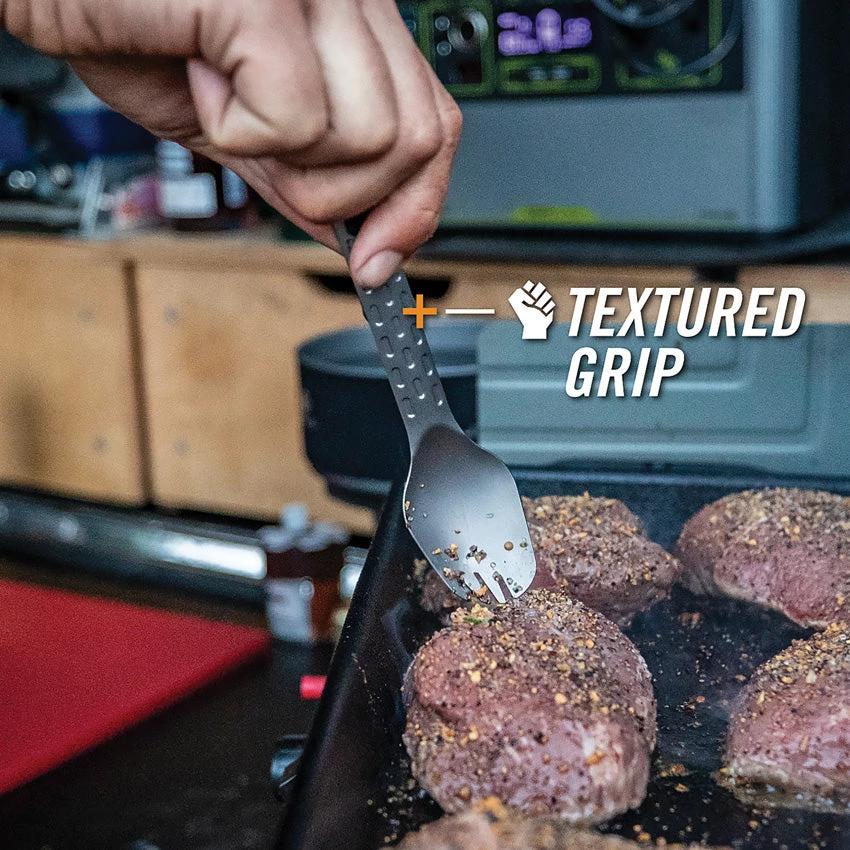 Gerber Devour TI MultiFork Titanium Camping Tool For Outdoor Enthusiasts With Belt Cutter Can Opener Bottle Opener by Gerber