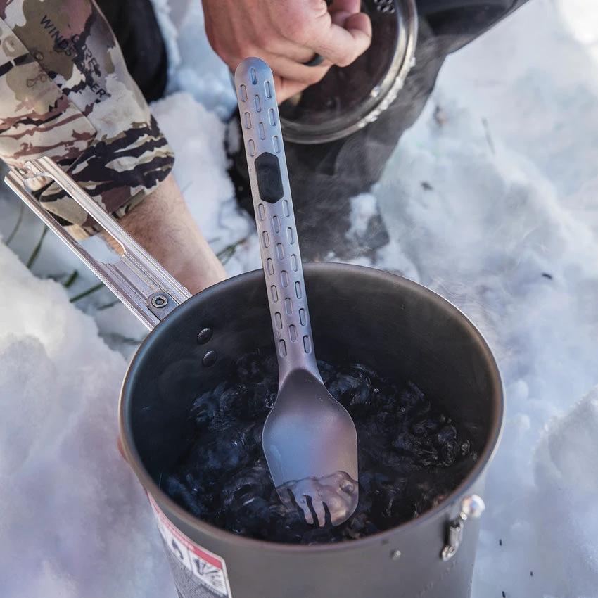 Gerber Devour TI MultiFork Titanium Camping Tool For Outdoor Enthusiasts With Belt Cutter Can Opener Bottle Opener by Gerber