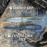 Gerber Fuse Linerlock Folding Knife For EDC Enthusiasts Rugged 7Cr17MoV Blade Glass Filled Nylon Handle by Gerber