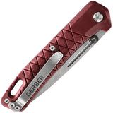 Gerber Zilch Linerlock Rugged Red EDC Knife With 3 Inch Stonewashed 7Cr17MoV Blade And Pocket Clip by Gerber