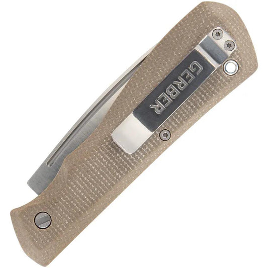 Gerber Mansfield Slip Joint Knife With D2 Satin Blade Natural Canvas Micarta Handle For EDC Enthusiasts by Gerber